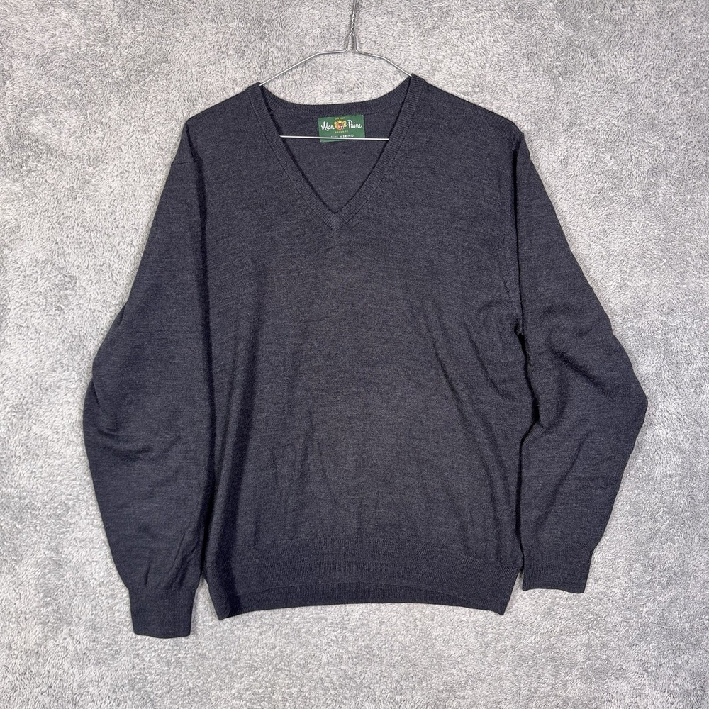 Alan Paine Sweater Mens UK 42 EU 50 Pure Merino Wool V Neck Lightweight Jumper